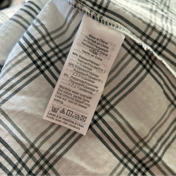 Madewell Plaid Ruffle-Yoke Shirtdress in White Windowpane Sz S - Picture 8 of 9